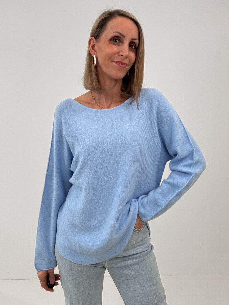"Vicenza" weicher Pullover mit Viscose - Sky Blue