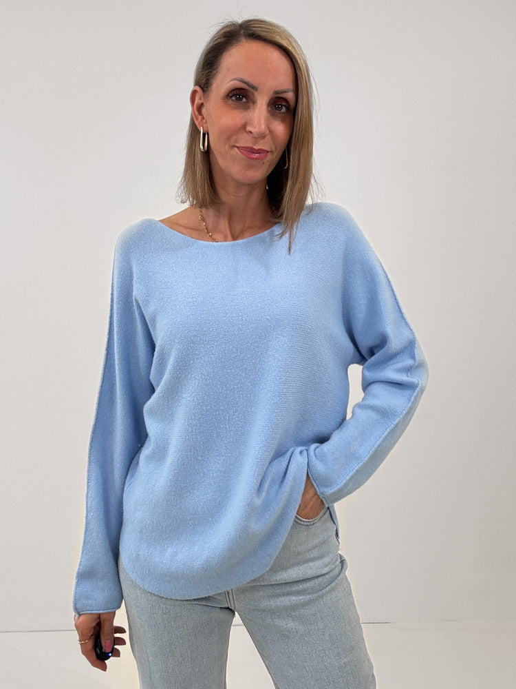 "Vicenza" weicher Pullover mit Viscose - Sky Blue