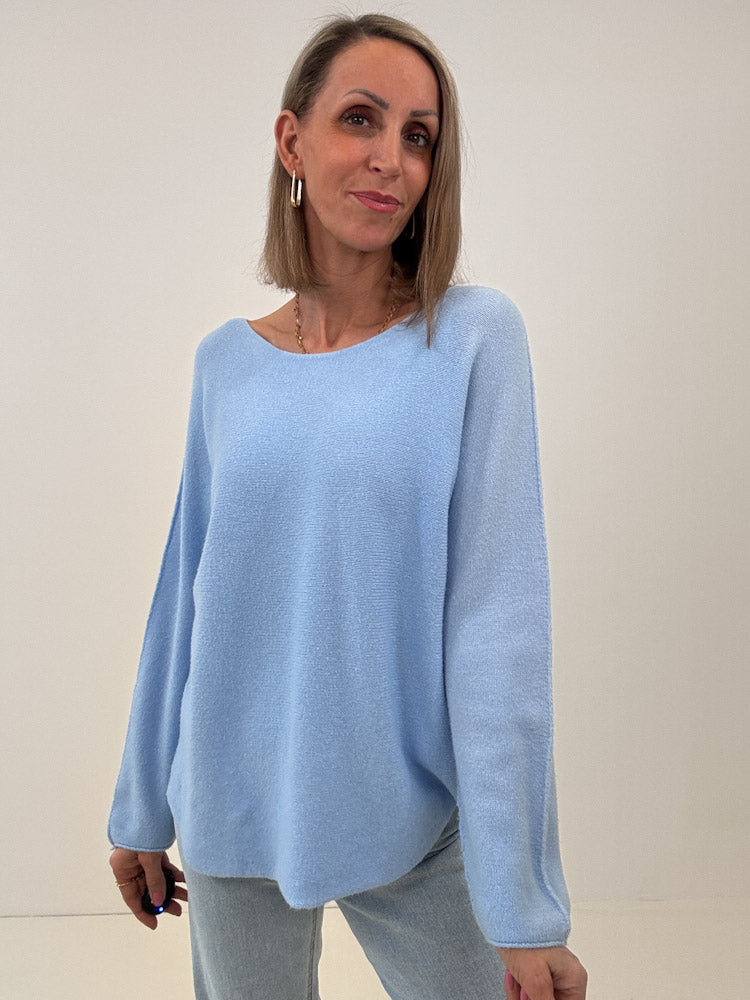 "Vicenza" weicher Pullover mit Viscose - Sky Blue