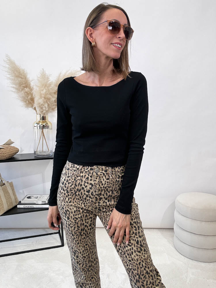 "Venezia" weiches Longshirt - schwarz