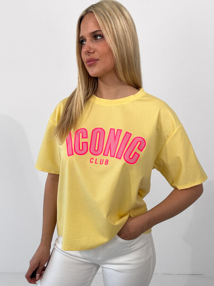 "Iconic Club" butterweiches T-Shirt aus Viscose - gelb