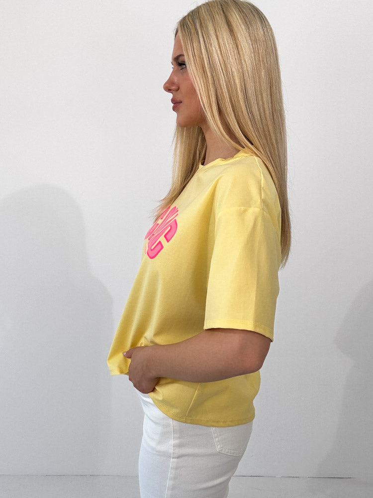 "Iconic Club" butterweiches T-Shirt aus Viscose - gelb