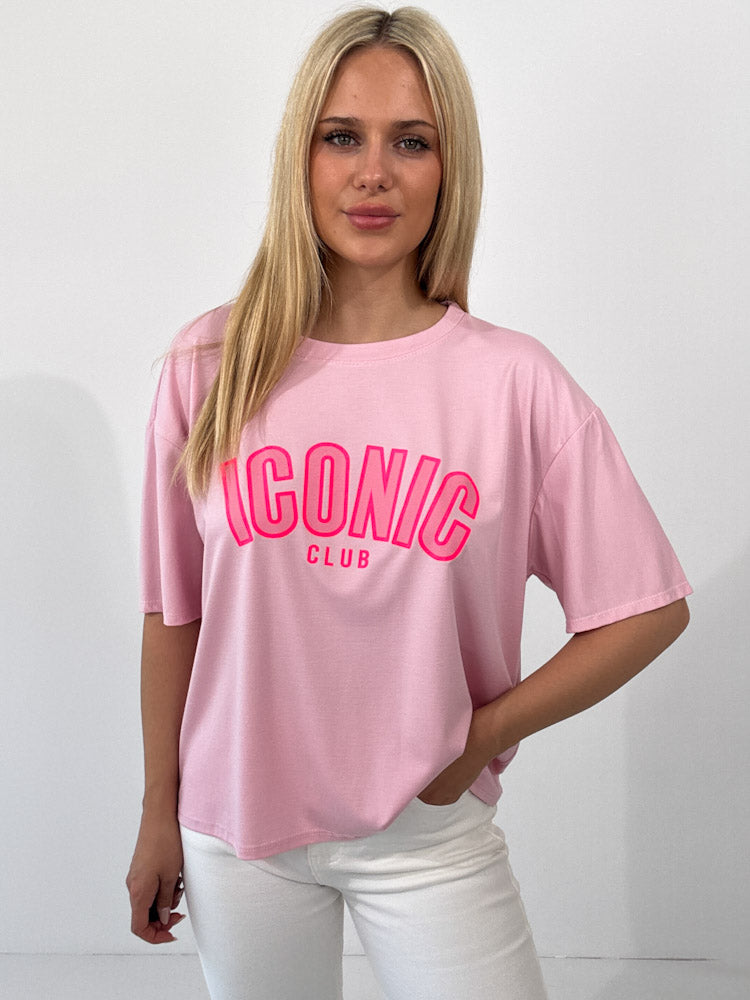 "Iconic Club" butterweiches T-Shirt aus Viscose - rosa