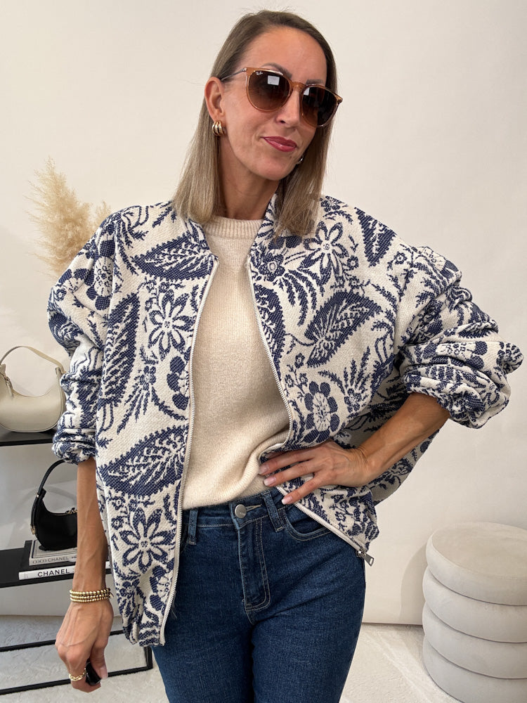 "Livorno" coole Bomberjacke aus Baumwolle - blau