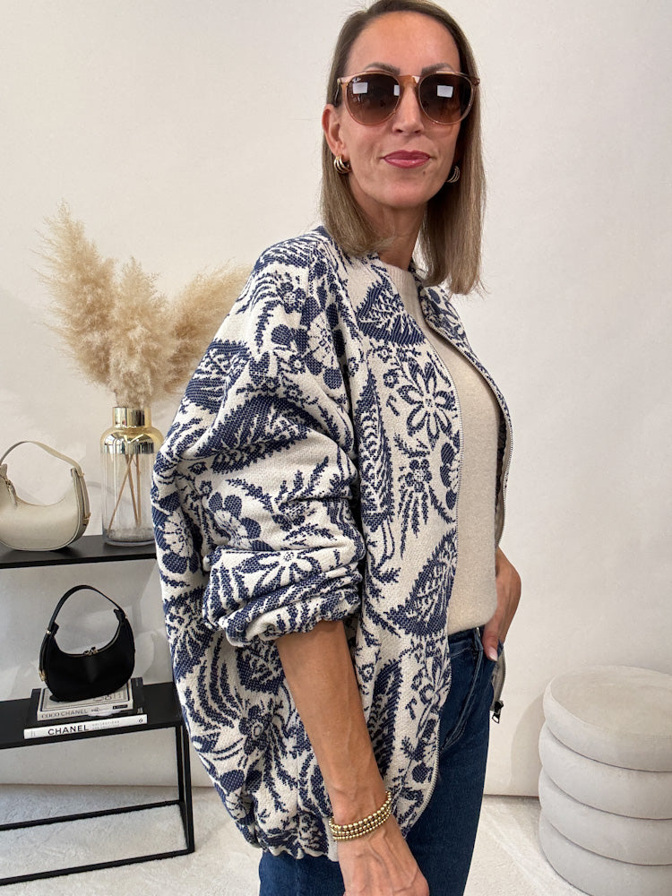 "Livorno" coole Bomberjacke aus Baumwolle - blau