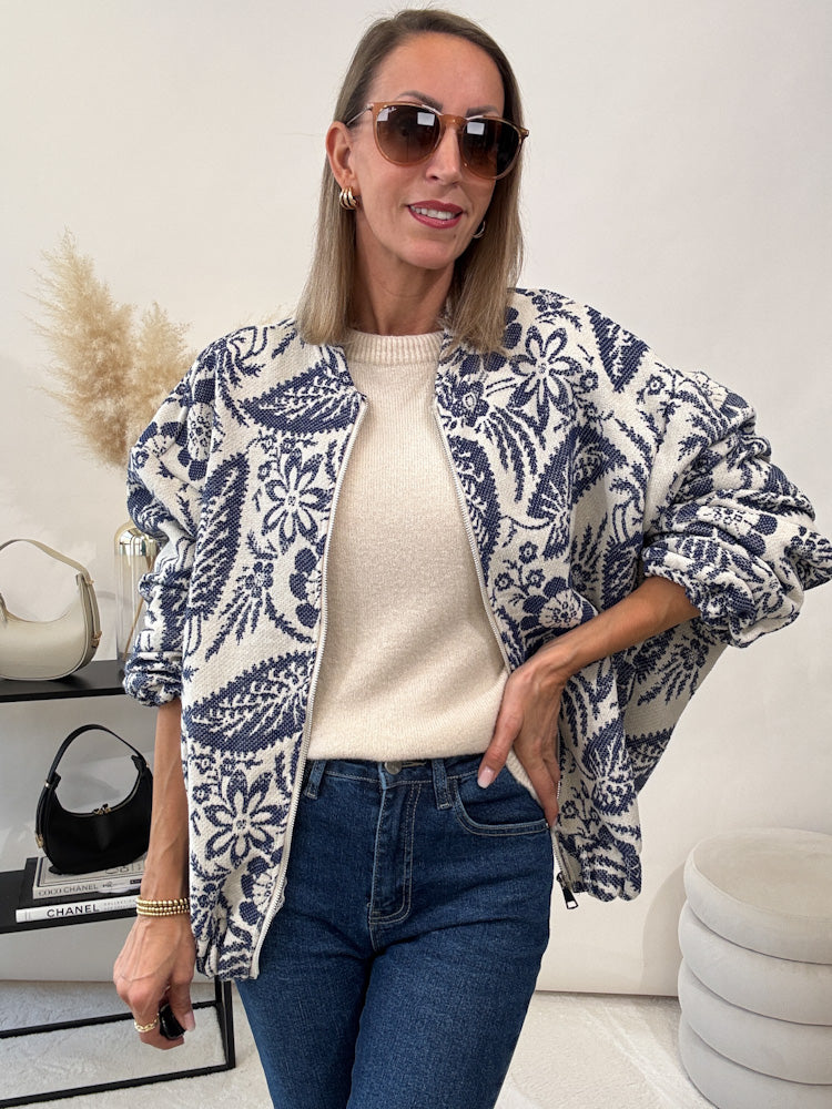 "Livorno" coole Bomberjacke aus Baumwolle - blau