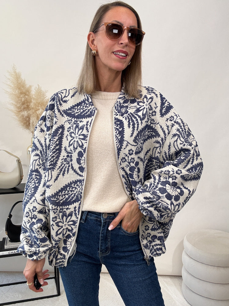 "Livorno" coole Bomberjacke aus Baumwolle - blau