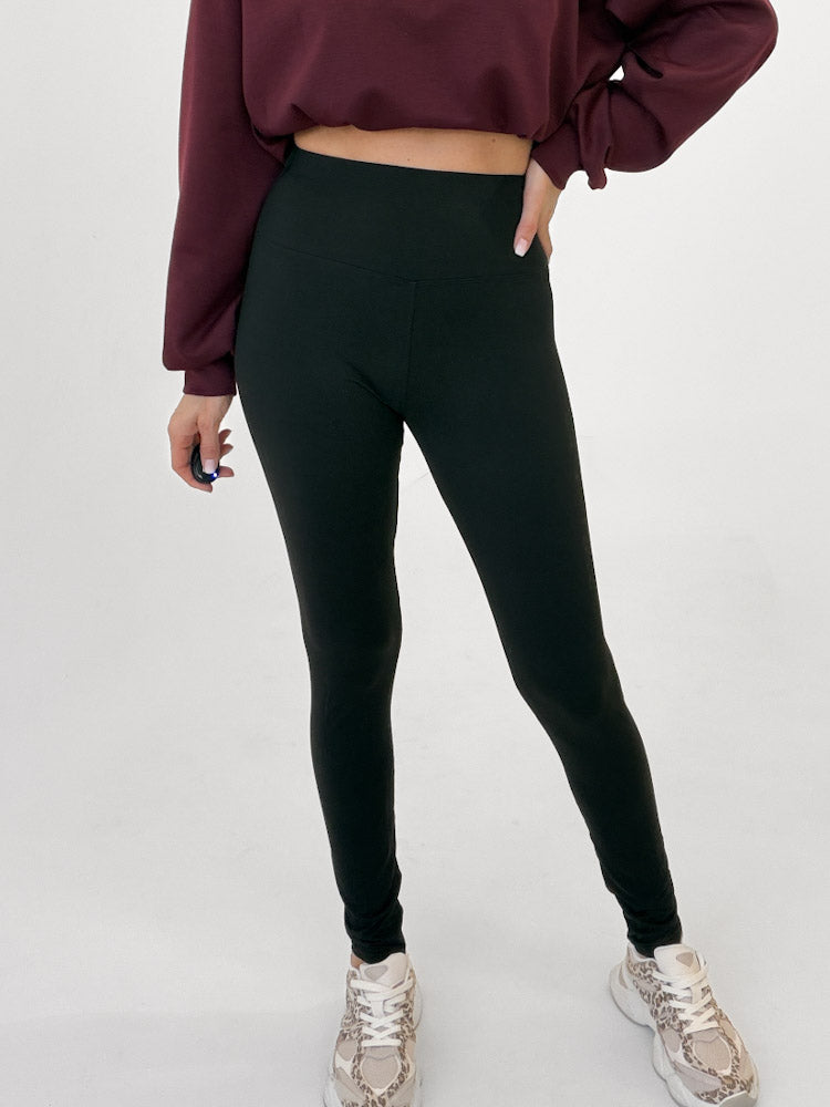 "Tunis" weiche Butterstoff Legging aus Viscose - schwarz