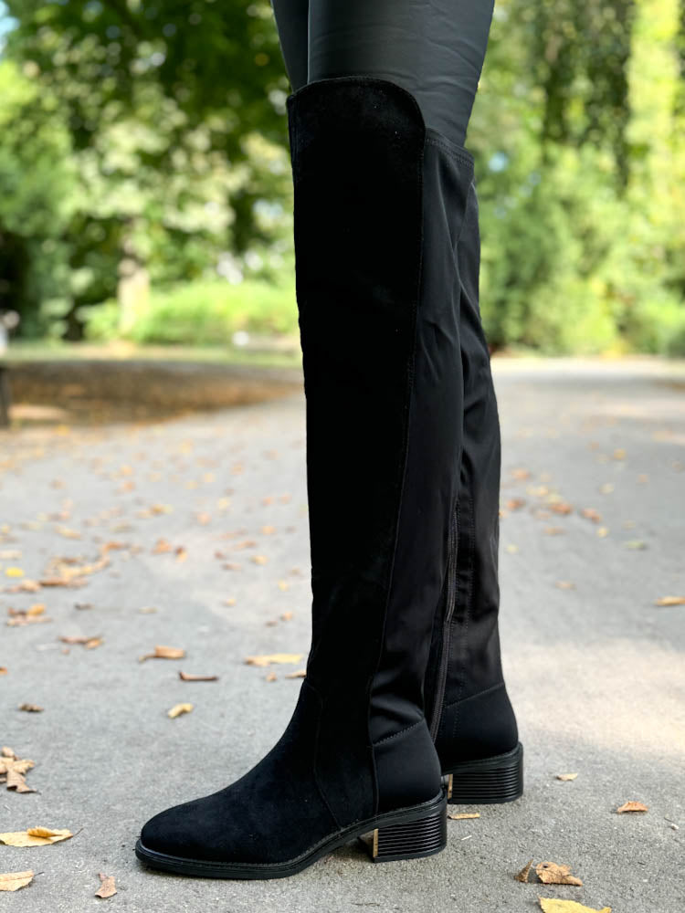 "Elegante" Overknees Stiefel - schwarz