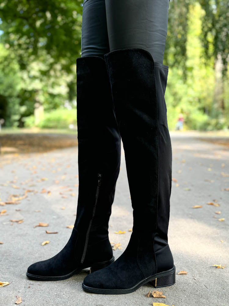 "Elegante" Overknees Stiefel - schwarz