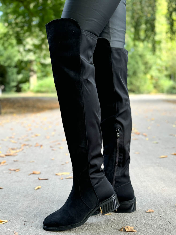 "Elegante" Overknees Stiefel - schwarz