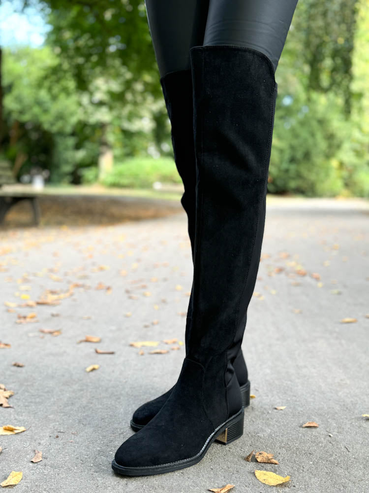 "Elegante" Overknees Stiefel - schwarz
