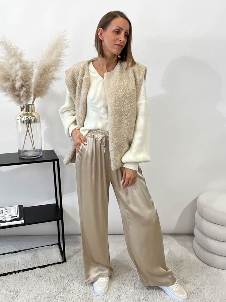 "Teddy Vest" süße Teddy Weste - hellbeige