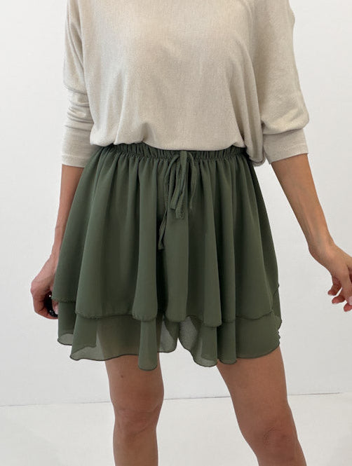 "Bella Skort" weicher Hosenrock - khaki