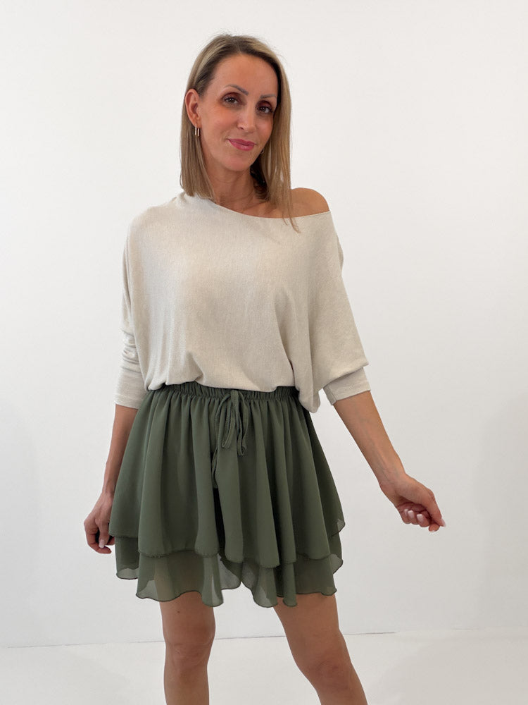 "Bella Skort" weicher Hosenrock - khaki