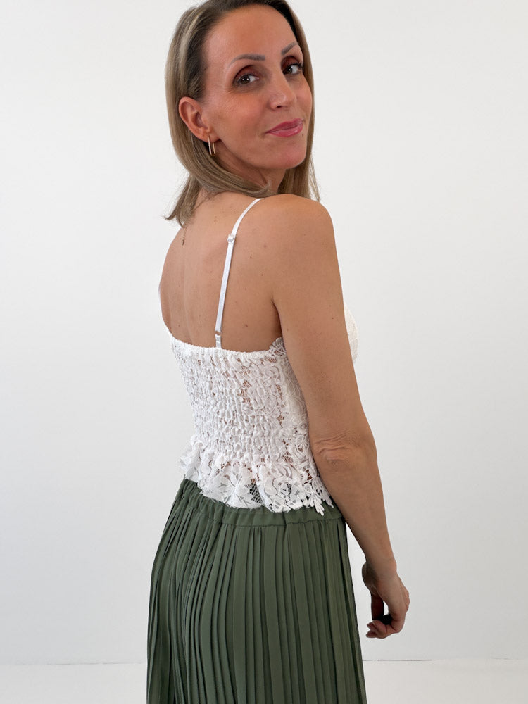 Culotte Plissee Hose - khaki