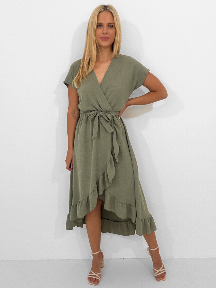"Sunshine Wild Dress" schickes Kleid - matcha grün