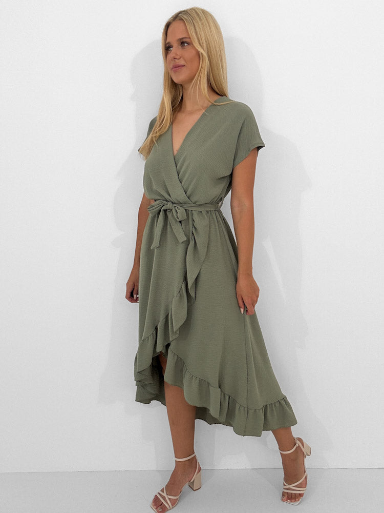 "Sunshine Wild Dress" schickes Kleid - matcha grün