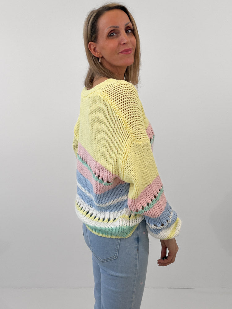 "New Noli" weicher Strickcardigan aus Baumwolle & Viscose- bunt