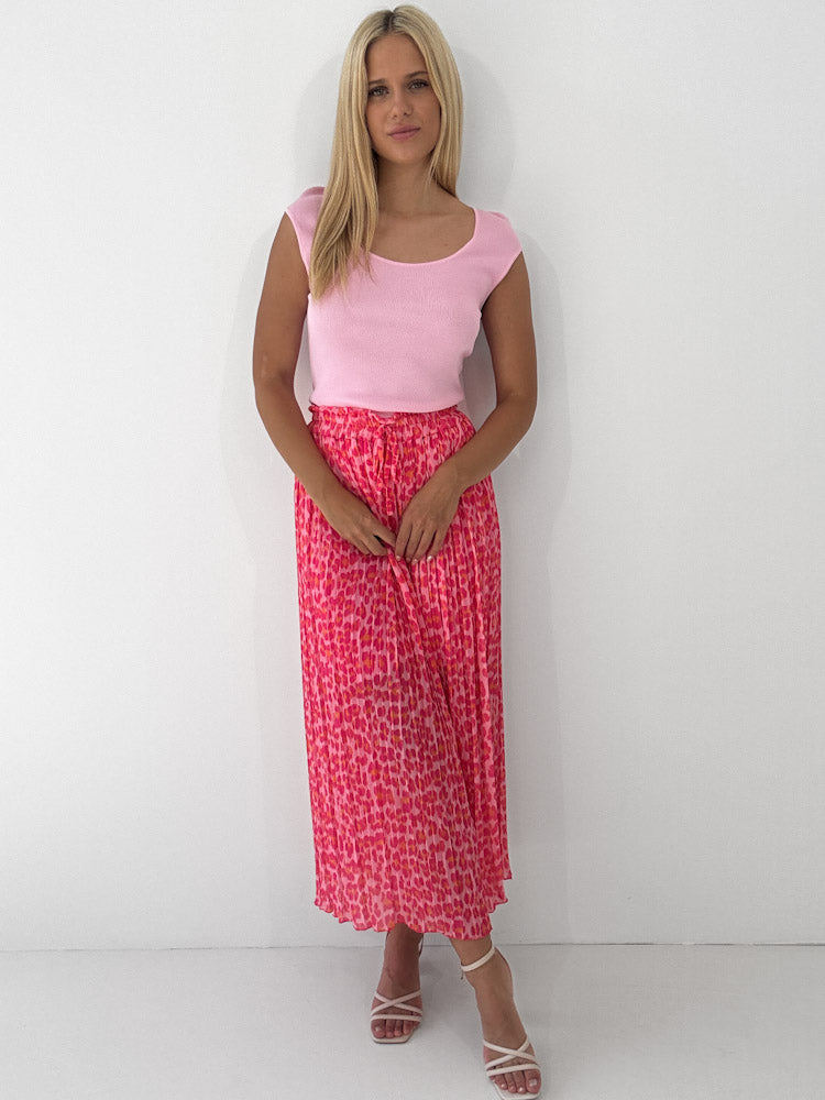 Leo Culotte Plisseehose - pink/orange