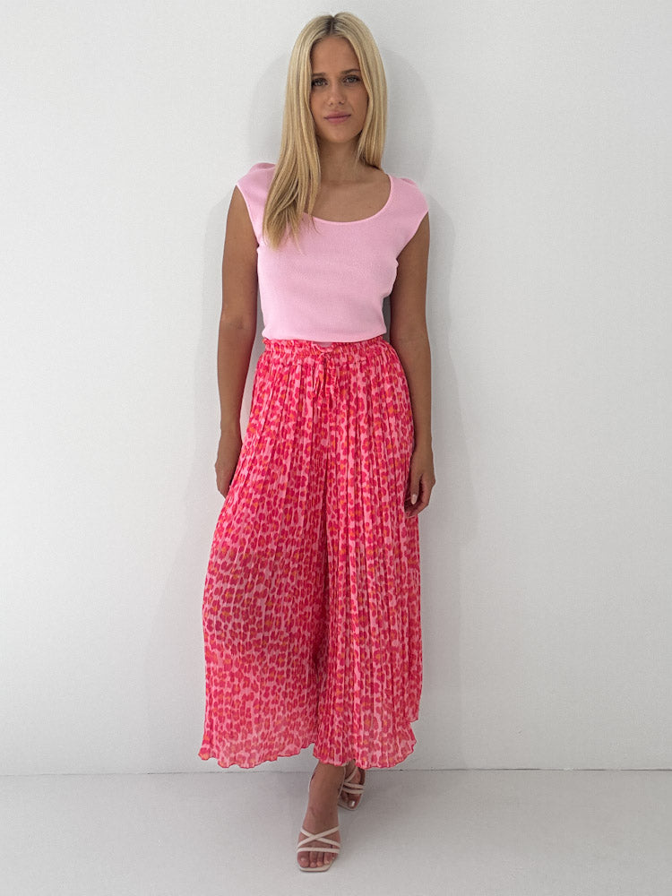 Leo Culotte Plisseehose - pink/orange