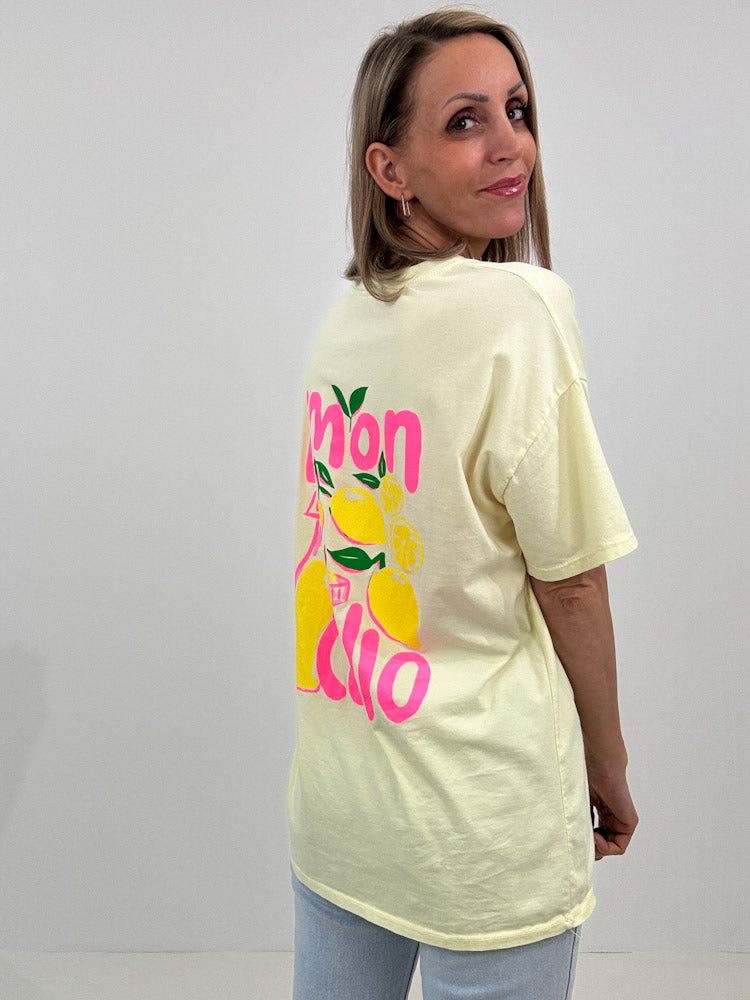 "Limon Cello" Shirt mit Statement - butter yellow