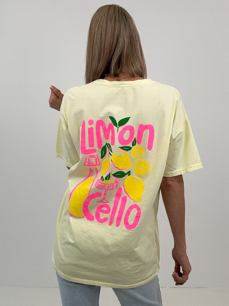 "Limon Cello" Shirt mit Statement - butter yellow