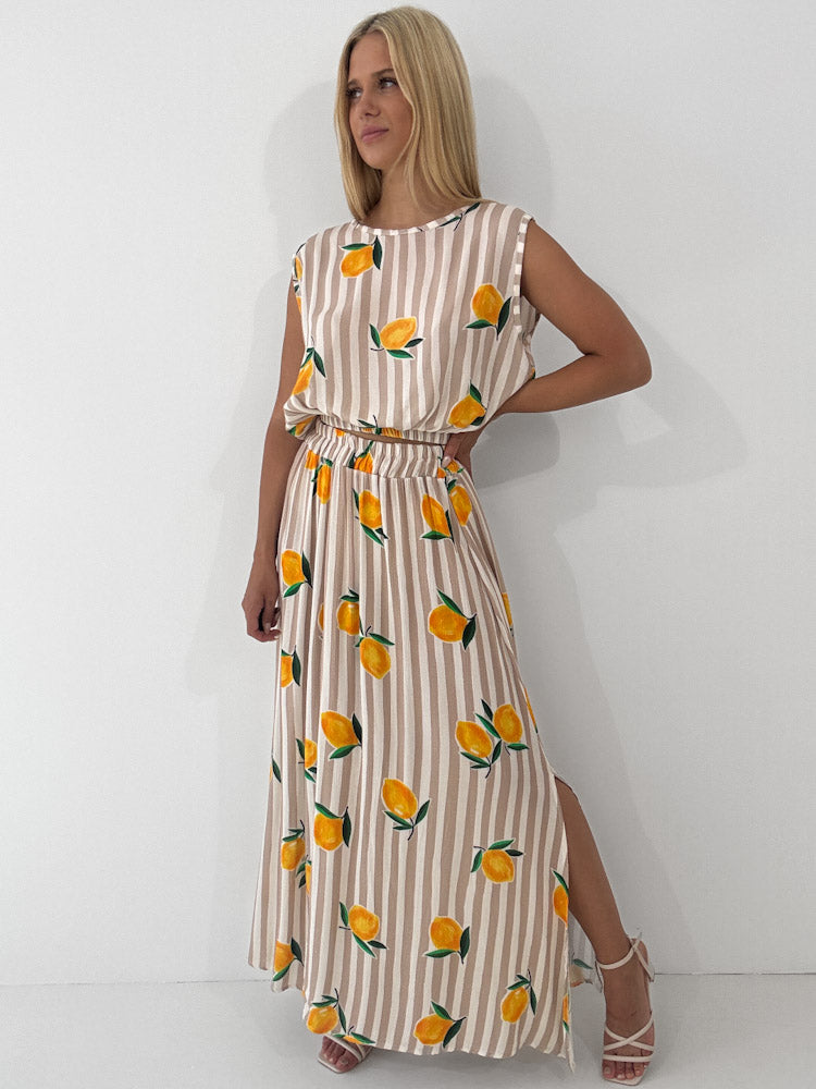 "Amalfi Lemon" Rock aus Viscose - beige