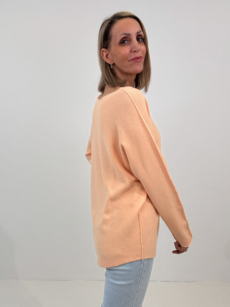 "Vicenza" weicher Pullover mit Viscose - apricot