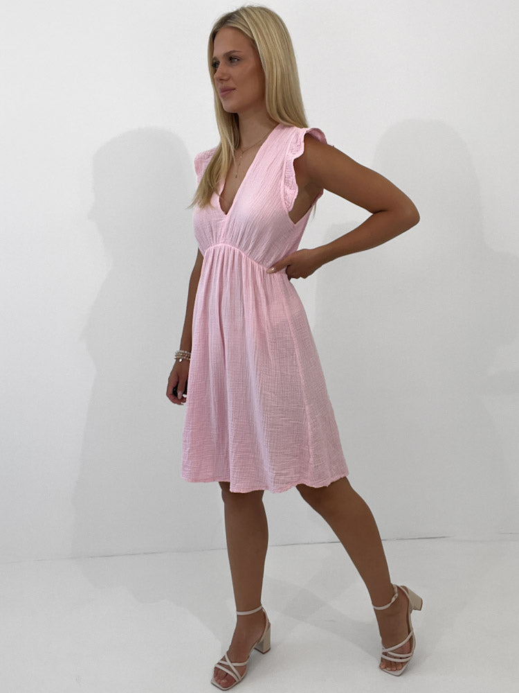 "Pianosa Midi"- tolles Midikleid aus Musselin - hellrosa