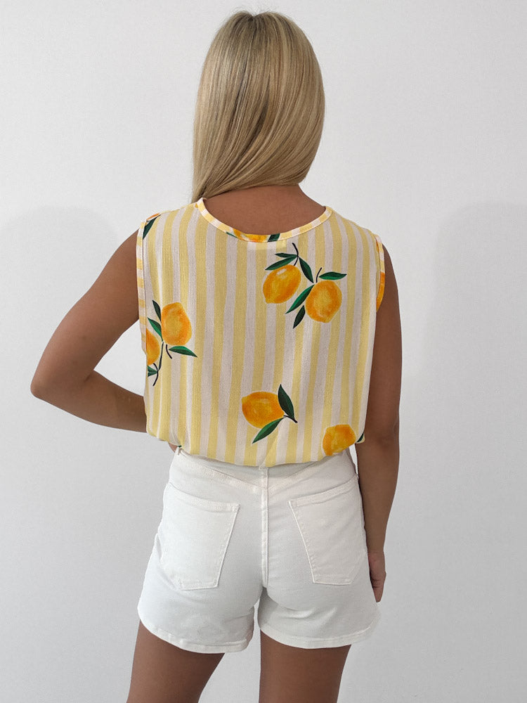 "Amalfi Lemon" Top aus Viscose - gelb