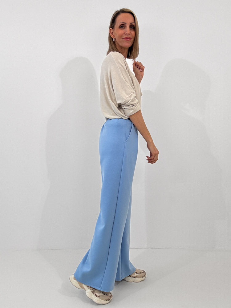 "Pari" elastische Hose aus Viskose - blau