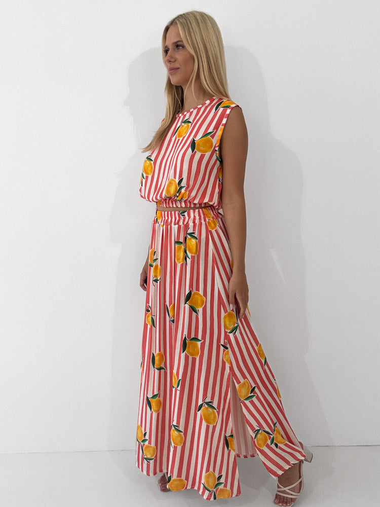 "Amalfi Lemon" Rock aus Viscose - coral
