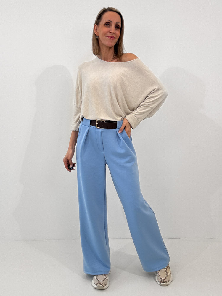 "Pari" elastische Hose aus Viskose - blau