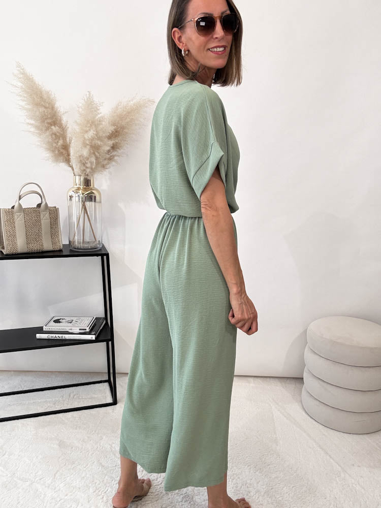 "Sunshine" Jumpsuit - matcha green
