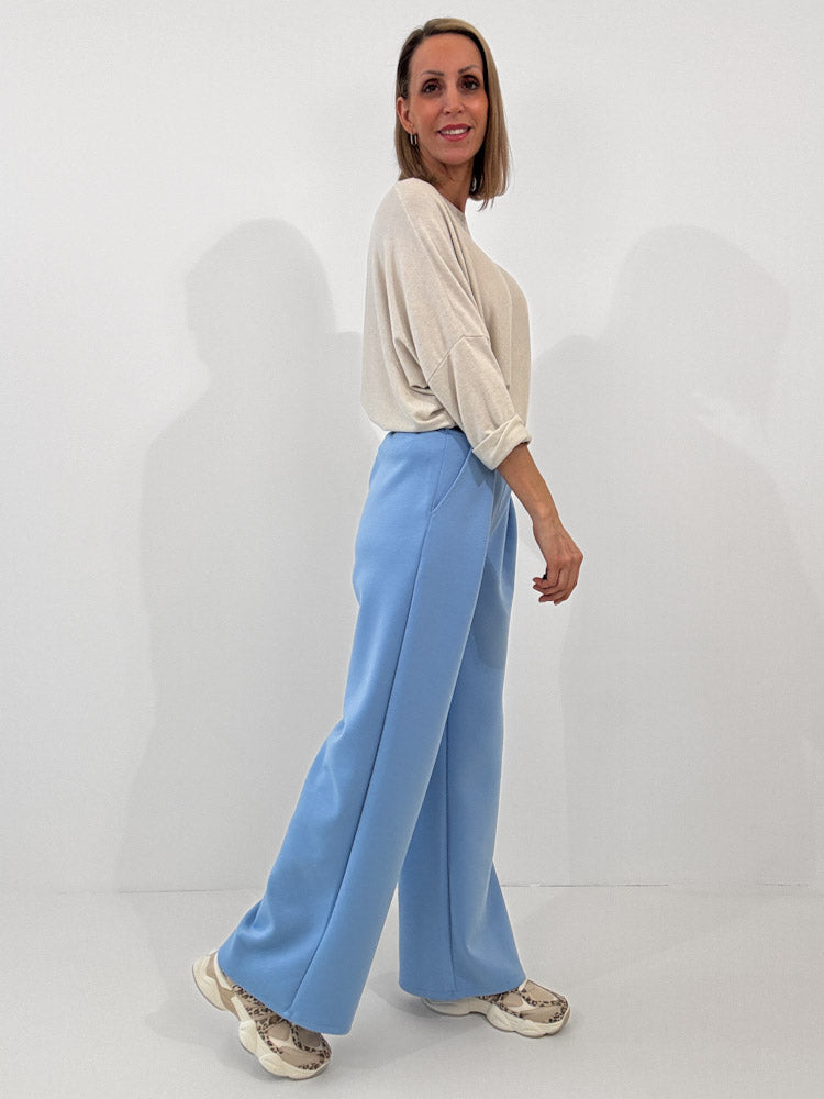 "Pari" elastische Hose aus Viskose - blau