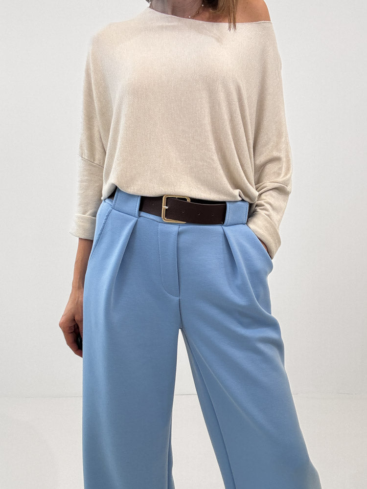 "Pari" elastische Hose aus Viskose - blau