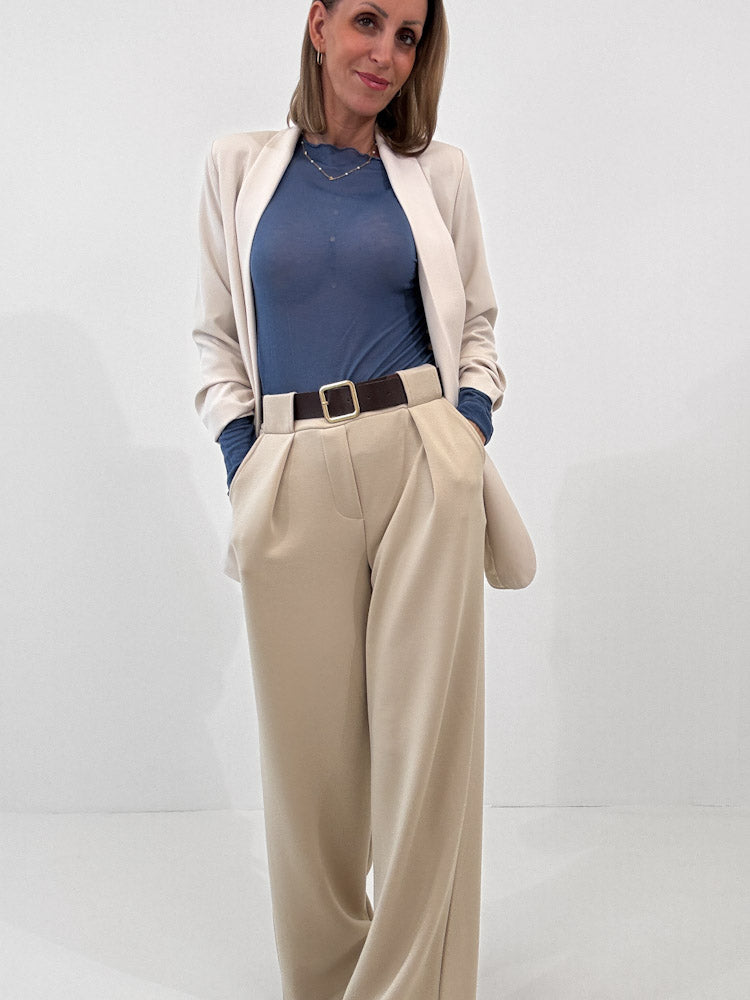 "Pari" elastische Hose aus Viskose - beige