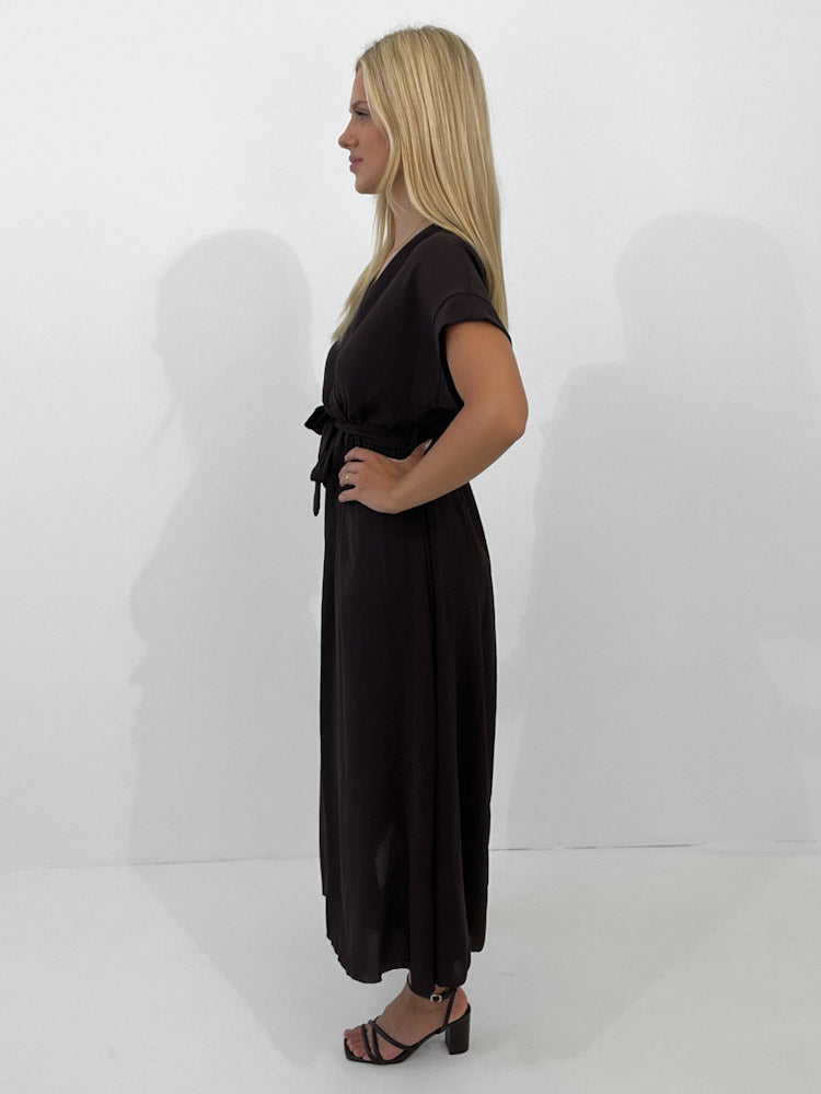 "Sunshine" schönes langes Kleid - choco braun