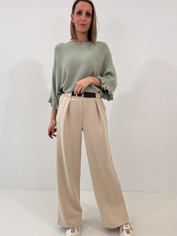 "Pari" elastische Hose aus Viskose - beige