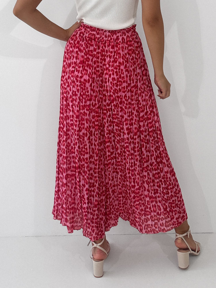Leo Culotte Plisseehose - rosa/rot