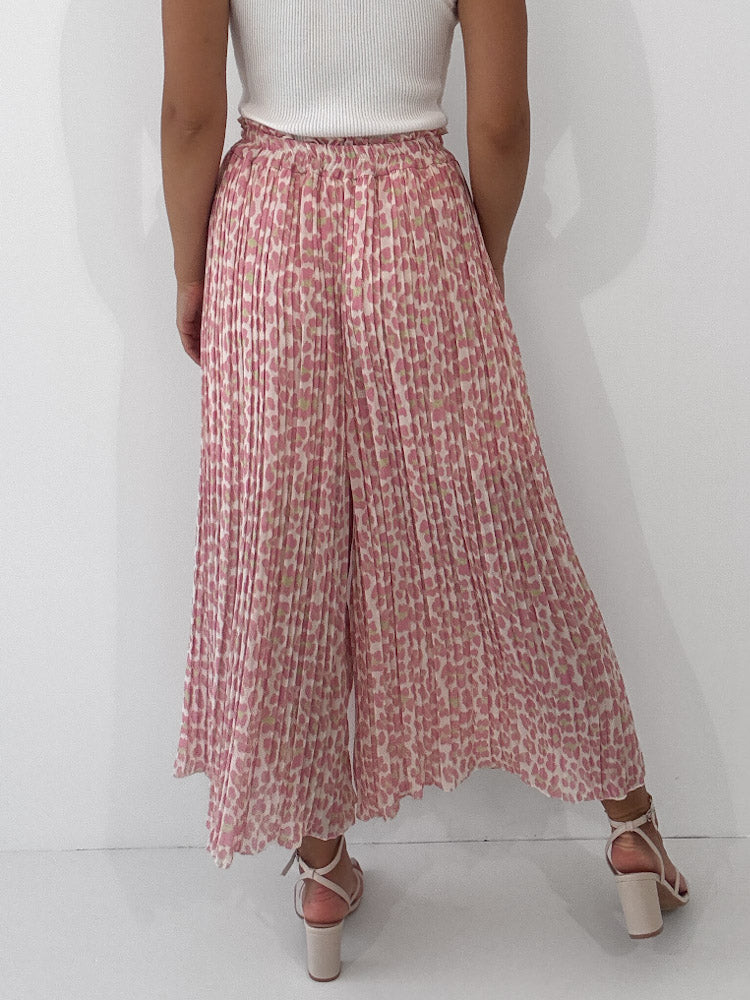 Leo Culotte Plisseehose - rosa