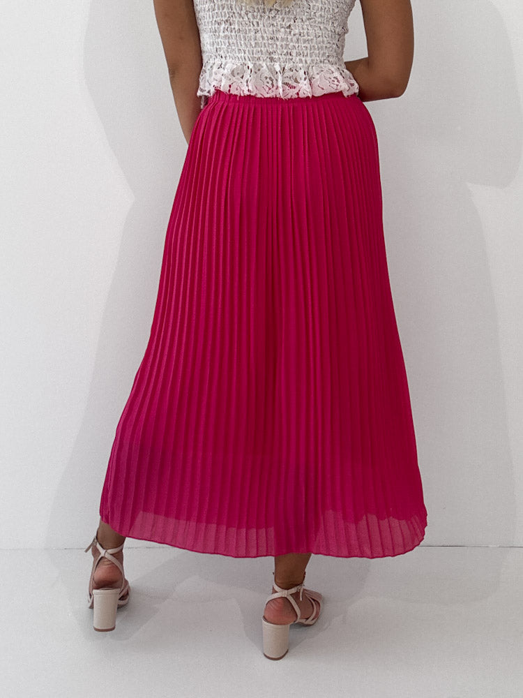 "Skirt" stylischer Plissee Rock - pink