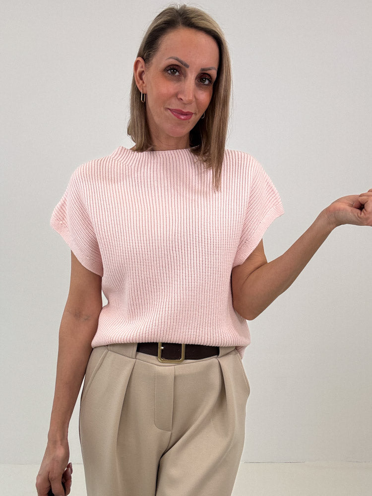 "Cozy Vest" weicher Strickweste aus Viscose - puderrosa