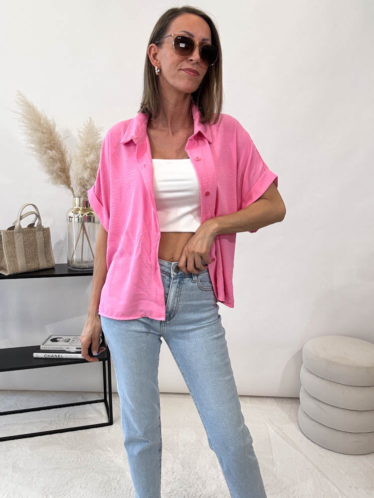 "Sunshine" kurze Bluse - candy rose
