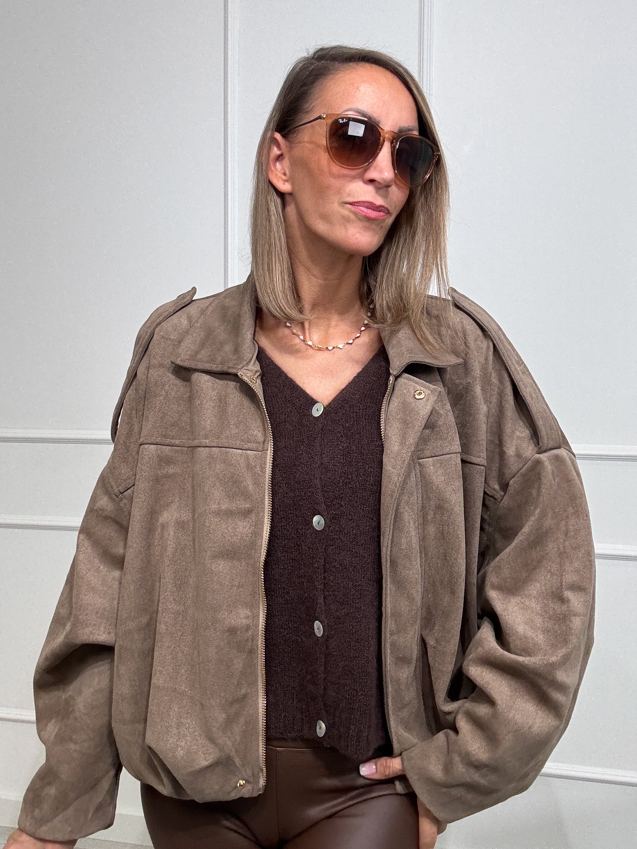 "Savona" Wildlederjacke - taupe