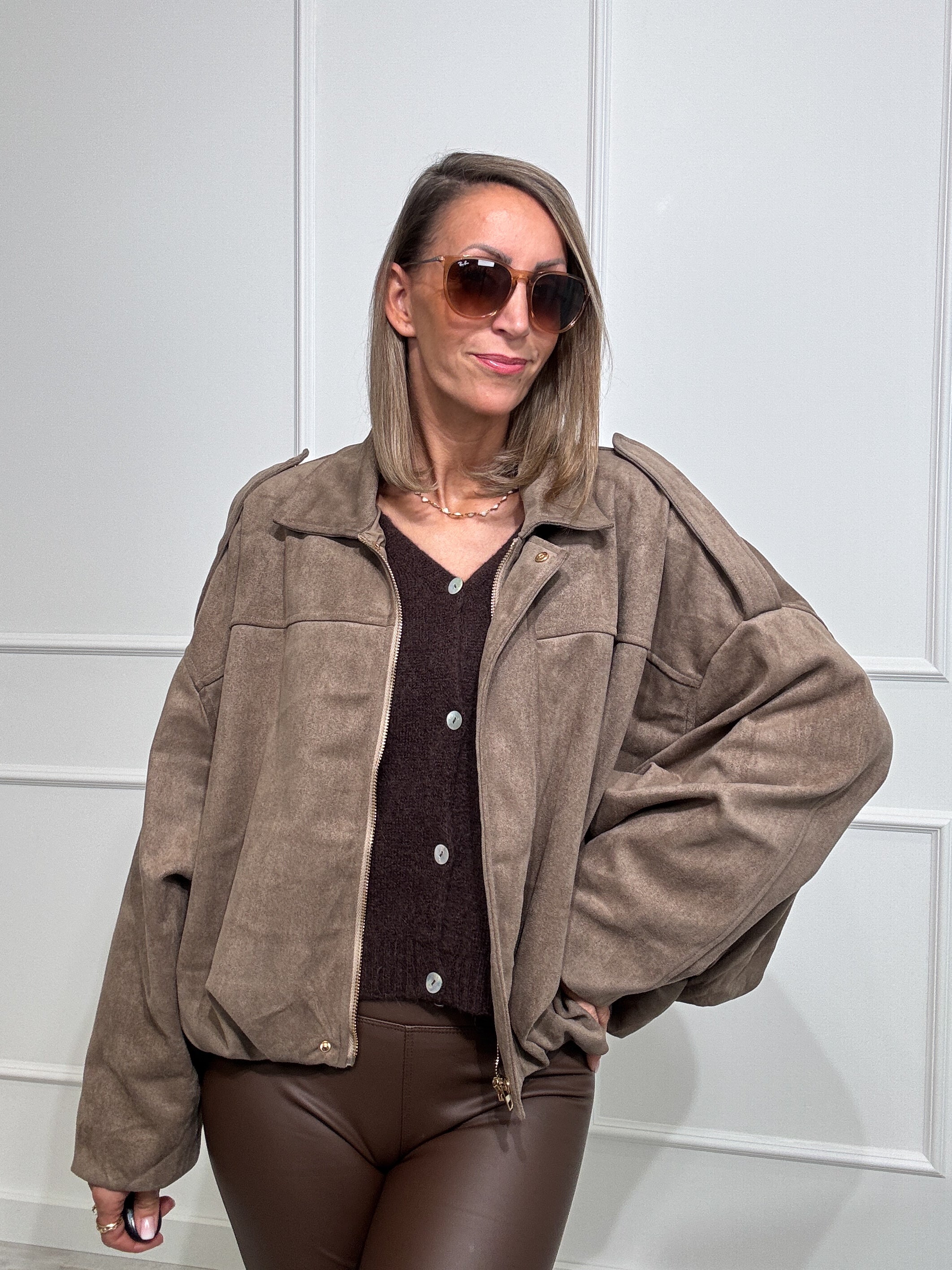 "Savona" Wildlederjacke - taupe