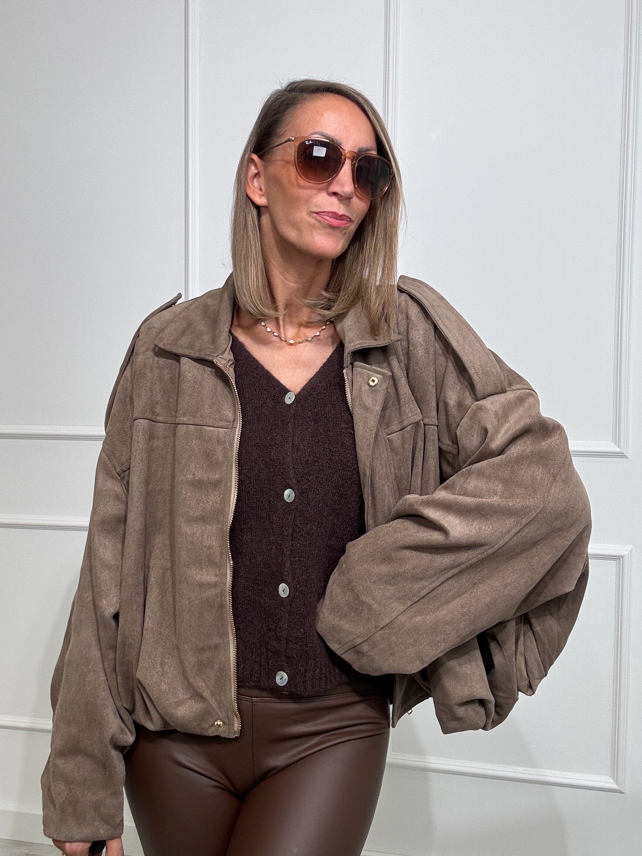 "Savona" Wildlederjacke - taupe