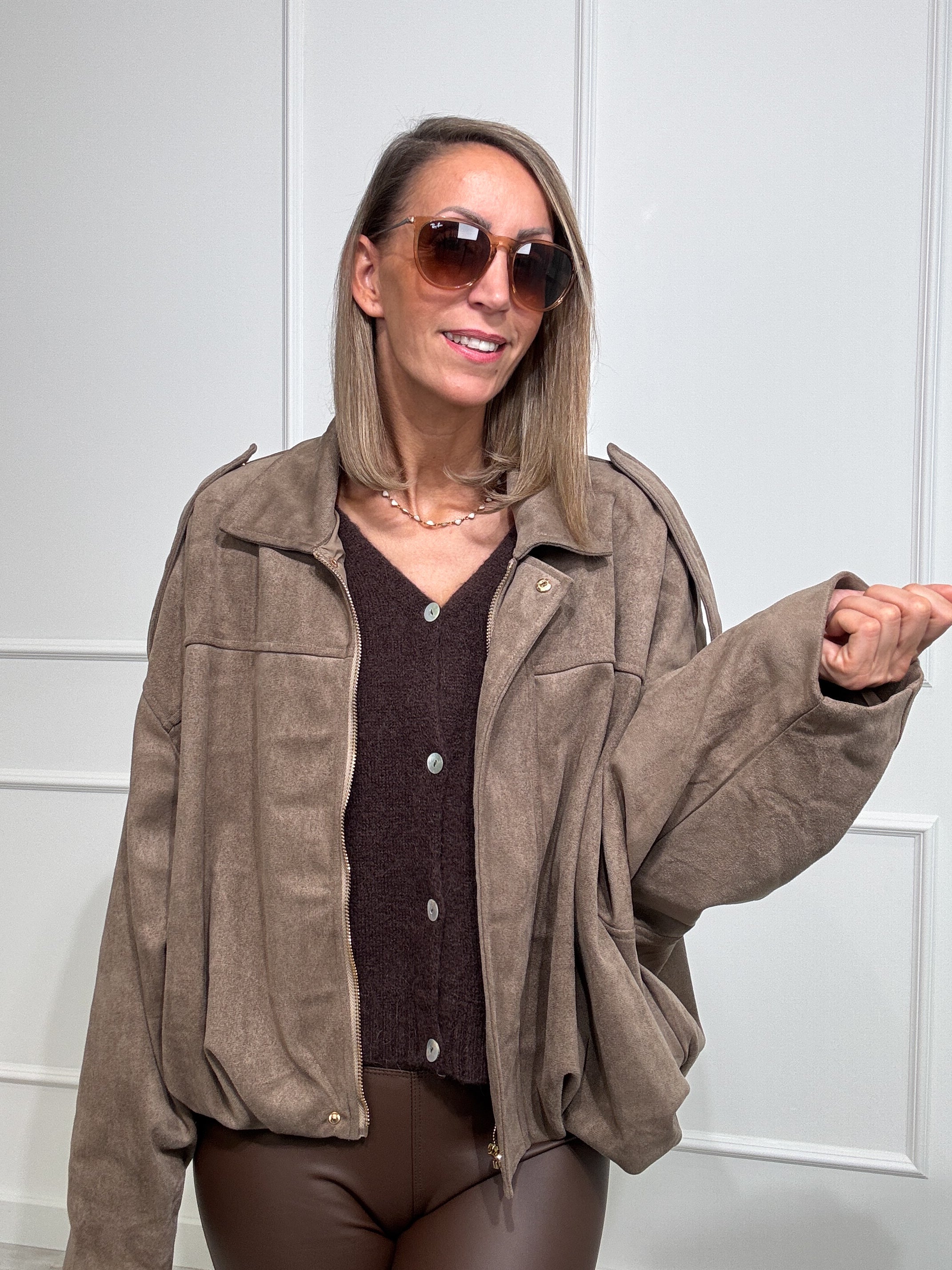 "Savona" Wildlederjacke - taupe