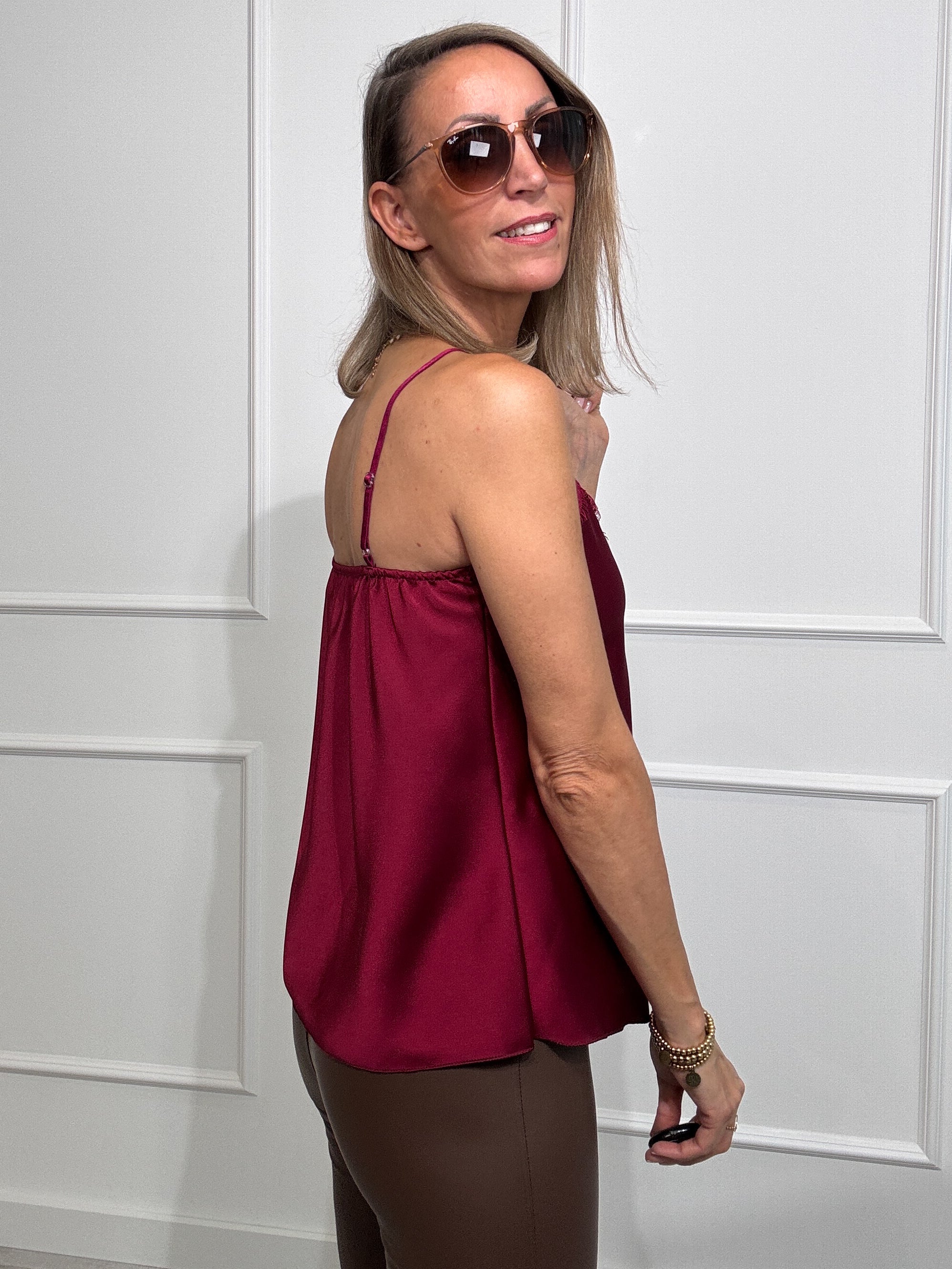 Lace Top mit weicher Spitze - bordeaux